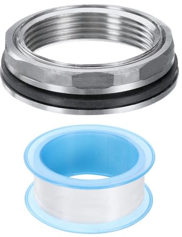 QUARKZMAN Raccordo a Parete 1-1/2 Femmina Acciaio Inossidabile 304 Connettore Serbatoio Acqua Adattatore Serbatoio Acqua Raccordo a Tubo con Nastro Tenuta per Serbatoio Acqua Vasca