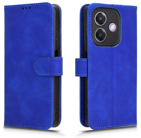 WBWONE Cover per OPPO A40 4G, Custodia a Portafoglio in Pelle Premium con funzione di supporto e Slot per Carte - Blu