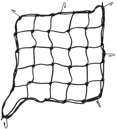 A ABSOPRO Motorcycle Luggage Cargo Net 40x40cm Bungee Cargo Net Black 1pcs