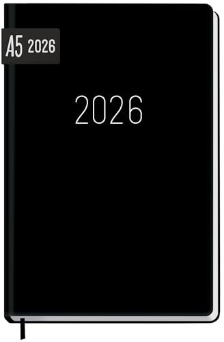 Häfft® Großdruck-Kalender 2026 mit extra großer Schrift & Zahlen - Hardcover Wochenplaner Schwarz - nachhaltig & klimafreundlich