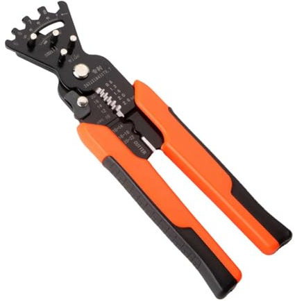 Sirxlevcy Pinza Spelafili 5 In 1 Pinza Piegafili Multifunzionale Strumento per Piegare Cavi Elettricista Spelafili Scatola Elettrica Durevole Facile da Usare Nero+Arancio