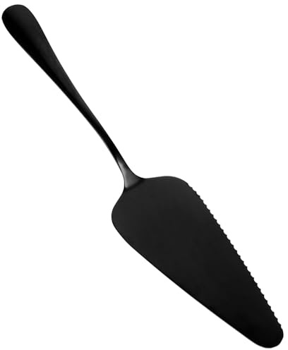AMUSLESUR Paletta per Dolci e Pizza in Acciaio Inox Superficie Placcata, Spatola Seghettata Multifunzione, Utensile da Cucina per Caffetteria e Panetteria