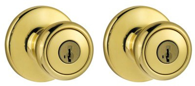 Kwikset 243T 3 CP Single Cylinder Project Pack with Tylo Knob in Polished Brass