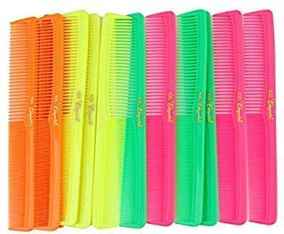 7 inch All Purpose Hair Comb. Hair Cutting Combs. Barber’s & Hairstylist Combs. Neon Mix. 12 Units.