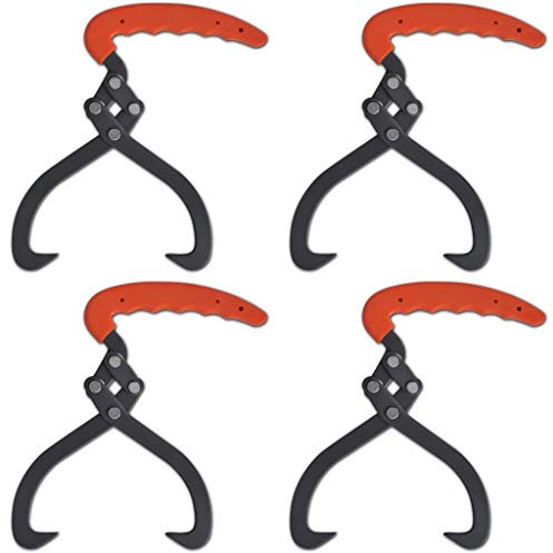 Festnight 4 Pinzas para Troncos de Acero de Carbono con Mango PVC