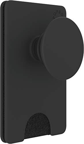 PopSockets Telefon-Geldbörse mit erweitertem Griff und Adapterring für MagSafe, Telefonkartenhalter, kabellos aufladbar, Geldbörse kompatibel mit MagSafe - Black