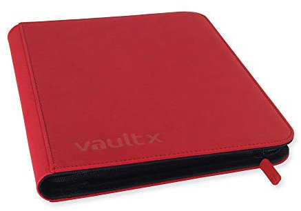 Vault X 9 Pocket Trading Card Zip Binder, 360 Cards, Premium Exo-Tec Album Material, 20 Side-Loading Pages, Folder for Collectible Games, Sports, TCG (Red)