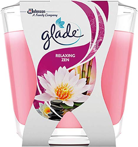Glade Décor Duft-Kerze im Glas, Relaxing Zen (frischer Duft), 6er Pack (6 x 70 g)