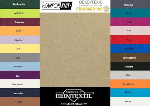 EXKLUSIV HEIMTEXTIL Jersey Spannbettlaken Premium Marke 60 x 120-70 x 140 cm Sand