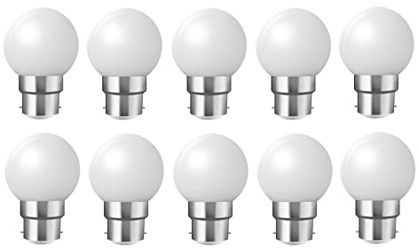 Ampoules à baïonnette B22 - Paquet de 10 ampoule LED feston 2W(équivalent 20W),ampoule à économie d'énergie Golfball,ampoules BC Party Small/mini，blanc chaud