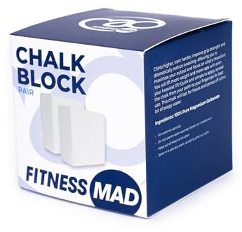 Fitness Mad Kreideblock | Kreide für Gewichtheben, Klettern, Bouldern, Fitnessstudio, Crossfit, Gymnastik und Pole Dance | 4 oz / 112 g insgesamt | 2 Blöcke