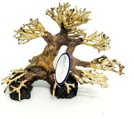 THATUWOOD Drivved bonsai för akvarium – dekor aquascape trä – konstgjord handgjord vattenlevande bonsai heminredning (bonsai träd på stenar)