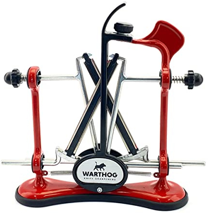Warthog V-Sharp A4 Knife Sharpener, Ideal for Home Cooks, Fishermen, Hunters, Diamond Rods, Adjustable Angles, Metal Frame
