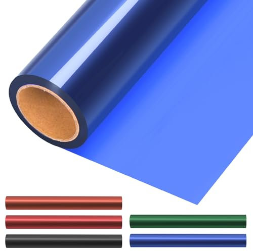 Tanstic 15.7 Zoll x 98 Füße blaue Cellophan-Wrap-Rolle, 2.3 Mil dickes transparentes farbiges Cellophan-Verpackungspapier, farbiges Cellophan-Papier für Geschenkkörbe, Leckereien, Blume