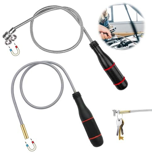Magnetheber Magnetstabgreifer Flexibler Tragbares Biegbares Magnetgreifer Stabmagnet Magnetstab für Aufnehmen von kleinen Teilen Metallgegenstände Autoteilen Schlüsseln 2 Stücke