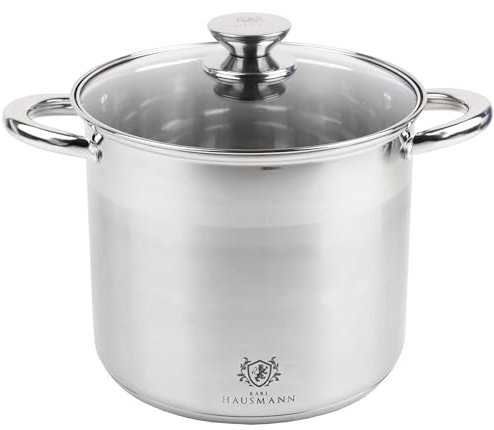 KARL HAUSMANN Edelstahl Kochtopf Groß - 16L - Ø 30 cm - Großer Topf Induktion für Alle Herdarten Geeignet - Suppentopf mit Deckel - Spaghettitopf - Stainless Steel Pot - Grosser Töpfe - Kochtöpfe