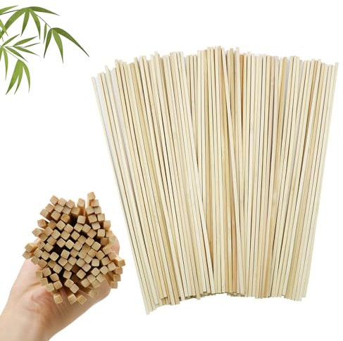 OMJMYY 100 Stück Zuckerwatte Stäbe 300mm x 4mm Holzstäbchen Zuckerwatte Stäbchen Eckig Zuckerwattestäbe Stäbchen für Zuckerwattemaschine Zuhause Holzarbeiten Kunstprojekte & DIY