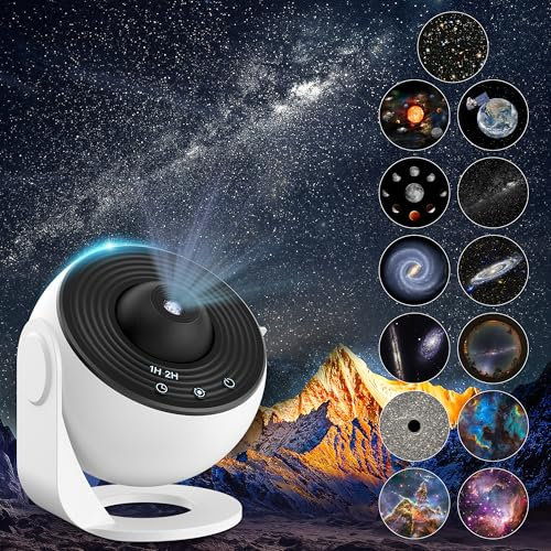 Lysumurl Galaxy Projector Pro, 13 in 1 Planetarium Star Projector with 12 Film Discs, 360° Starry Sky Night Light Nebula Lamp, Celestial Night Light for Adults Kids Bedroom Decoration