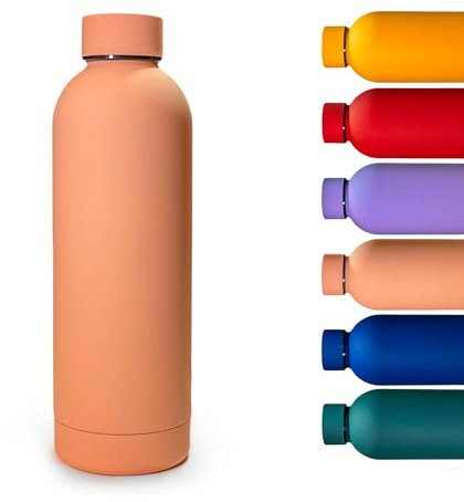 Botella Agua Acero Inoxidable 500 ml – Botella Térmica Reutilizable sin BPA – Aislamiento Doble al Vacío – Hermética y Antifugas – Termo Deportivo para Niños y Adultos