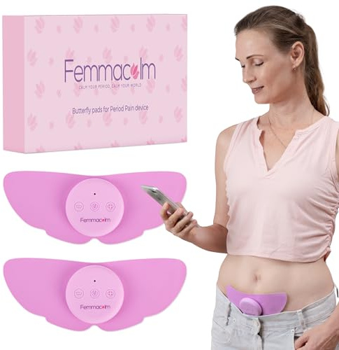 Femmacalm Coussinets de rechange en gel papillon pour machines TENS – Coussinets adhésifs réutilisables pour stimulation musculaire et soulagement de la douleur, compatibles avec la plupart des