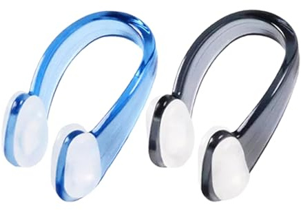 Dreamil Schwimmen Nasenklammern 2 Stück Wasserdicht Nasenklammern mit Box Anti-Rutsch-Silikon-Nasenklammern für Kinder und Erwachsene zum Schutz der Nase (2 Farben)