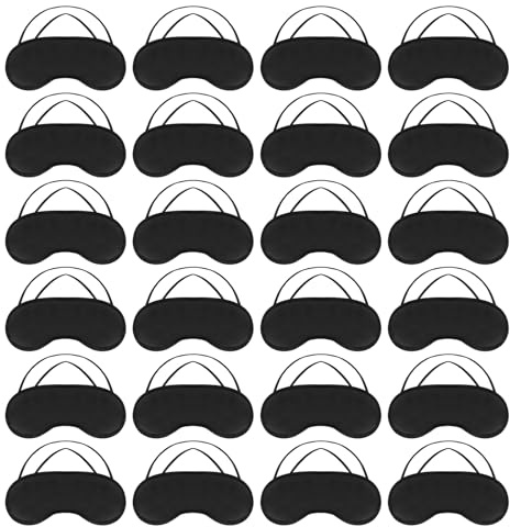 SEFIRST 24-pack ögonbindel för sömn och ögonbindel skuggskydd, svarta sovande ögonbindel för män och kvinnor, bekväm mjuk ögonmask, sovmask för lunchpaus, resor, på flygplanet, hotell, camping