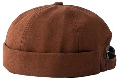 Opreng Adjustable Unisex Hip-Hop Docker Hats Beanie Sailor Cap Worker Hat Sailor Rolled Cuff Harbour Hat (US, Alpha, One Size, Orange)
