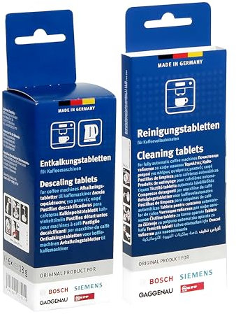 Bosch Cleaning and Maintenance Set for Fully Automatic Coffee Machines - 6 Descaling Tablets + 10 Cleaning Tablets - Removes Limescale & Coffee Residues for Optimal Performance