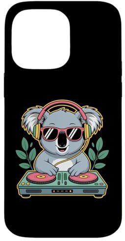 Koala Dj Tocadiscos Fiesta Dj Audífonos Carcasa para iPhone 14 Pro Max