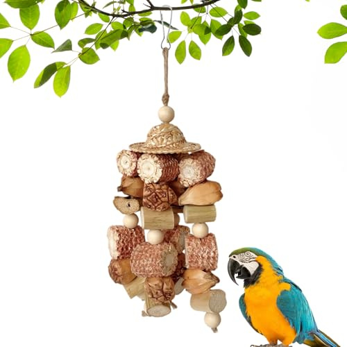 wlsvega Giochi per Pappagalli - Pappagalli Giocattoli - Giochi per Uccelli - Materiali Naturali, Adatti perPappagalli Cenerini Africani,Cacatua,PappagalliAmazzonici e Altri PappagalliTaglia Media