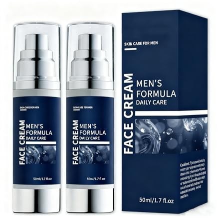 Lot de 2 crèmes pour le visage 6 en 1 pour homme, hydratantes quotidiennes pour hommes, crème visage anti-âge pour rides, poches sous les yeux, hydratant raffermissant pour le visage des hommes pour