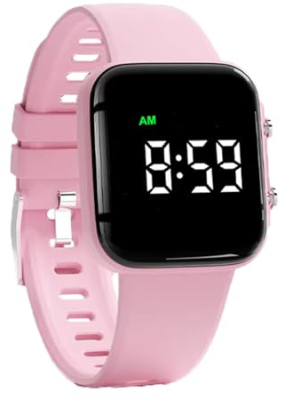 e-vibra Vibrating Alarm Watch, Potty Training Wristband Rechargeable Pill Reminder Watch with Timer and 15 Daily Alarms (Pink)