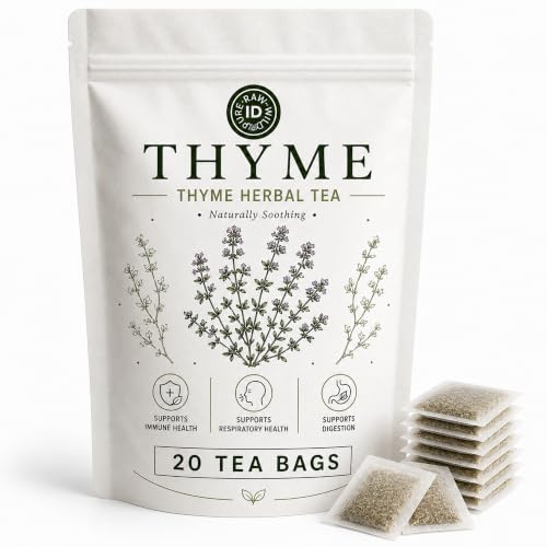 Thyme – 20 Tea Bags – Natural Respiratory Wellness, Immune Support & Antioxidant Rich Herbal Infusion | 100% Pure Traditionally Harvested Leaves