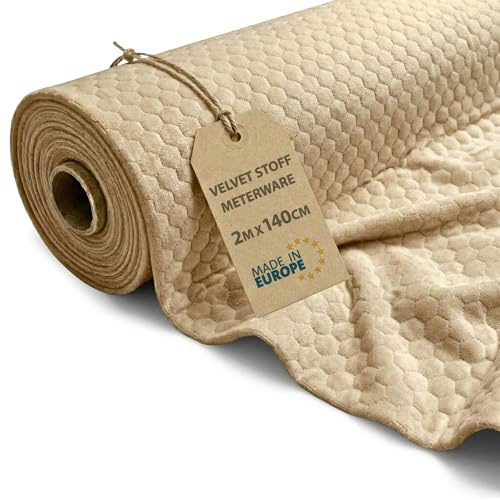 Tyg på metervara Sammet 2M x 140 cm - Tyger för sömnad dekoration och hantverk Perfekt för kläder heminredning och kreativa projekt Oeko-Tex Beige