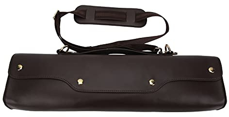 Borsa da Trasporto per Flauto con Tracolla Custodia in Pelle Sintetica Resistente per Musicisti 17,7 X 2,6 X 5,1 Pollici (Caffè)