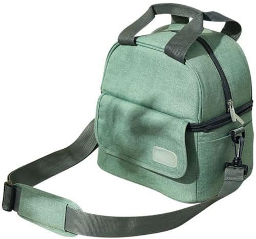 BATHVEVE Bolsa para Leche Materna Doble Capa y Cierre Bidireccional Material de Poliéster y Algodón Verde Bolsillos Laterales y Red Trasera para Uso Portátil