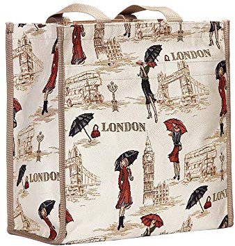 Signare Tapisserie Einkaufstasche, Shopper, Tragetasche, Shopper Damen Groß, Umhängetasche Damen mit Farbmuster Designs (Miss London)