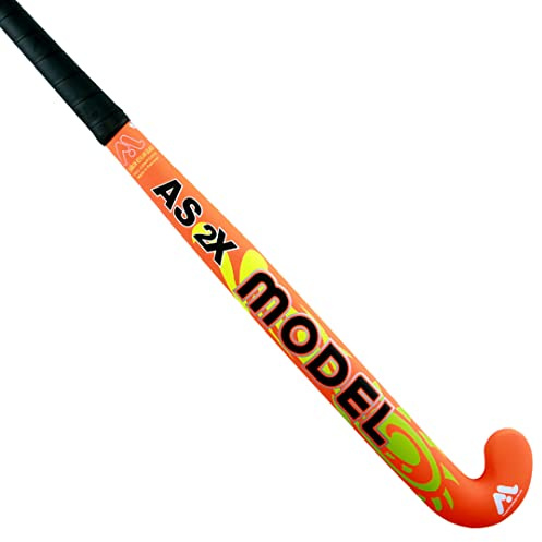 MODEL AS-2X Professional Field Hockey Stick – 70% Carbon Composite, Mid Bow 24.75mm, Lightweight 550g, Maxi Head, PU Grip, Matte Finish (37.5)