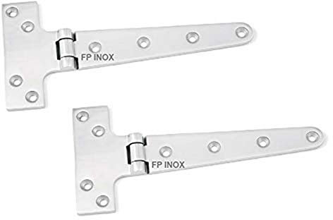 Charnière T inox A4 195mm x 98mm Epaisseur 5mm (Lot de 2) Té inox A4-316