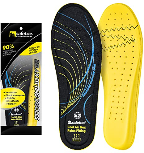 SAFEYEAR Confortevole suola in memory foam maschile e femminile, Soletta in gel traspirante-J-012,piede piatto ortopedico, suola fasciite plantare, supporto arch, scarpe sportive e stivali da lavoro