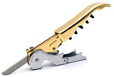Pulltap's Genuine Slider 900 Waiter's Corkscrew – Double-Hinged Wine Key with Sliding Foil Cutter – Patented Design – Made in Spain – Oro (Gold 24K Flash Gold)
