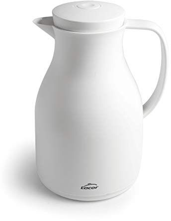 LACOR 62579 Thermoskanne, BPA-frei, doppelwandig, mit Glasschicht innen, Mattweiß, 1,50 l, Polypropylen, 1.5 liters, weiß
