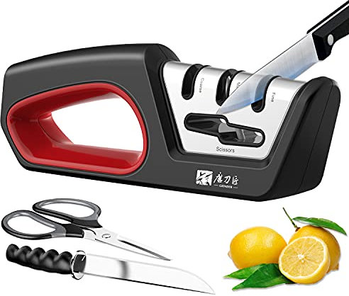 TAIDEA TG2017 KitchenProfessional, affilacol telli professionale 4 in 1, lama affilatrice per affila coltello e coltelli da cucina, strumento essenziale per affila coltelli e forbici con precisione