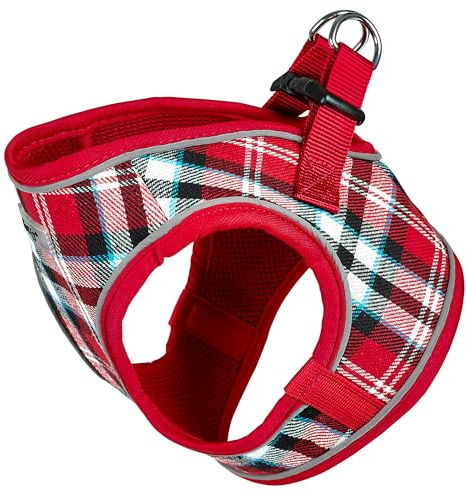 Voyage Dog Harness, Medium - Anti Pull, Escape Proof Harness, Lightweight & Durable, Reflective Trim, Breathable Padded Mesh, Easy Fit, Lead Attachment - Medium, Tartan