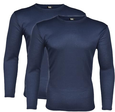 BestSale247 Termoundertröja för män (2-pack) med innerfleece varma vinterunderkläder, skidunderkläder bomull