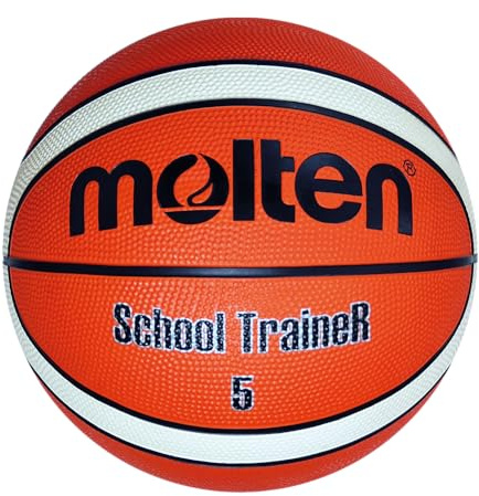 Molten SchoolTraineR Basketball, Orange/Ivory, 5