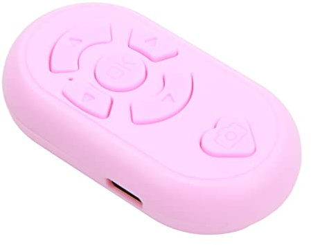 Telecomando Bluetooth Page Turner, telecomando senza fili, telecomando app Bluetooth, telecomando fotocamera otturatore pulsante selfie per telefoni cellulari tablet (rosa)