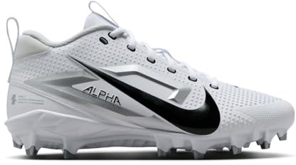 Nike Alpha Menace 4 Varsity Crampons de football moulés, Blanc | Noir, 42.5 EU