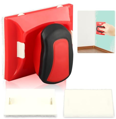 Paint Edger Trimmer with 2 Replacement Pads, Edge Painting Tool for Walls, Ceilings and Corners, Paint & Trim Tool, Pain t Pad Applicator, Pain t Edger for Wall & Ceiling Trim(Color:red)