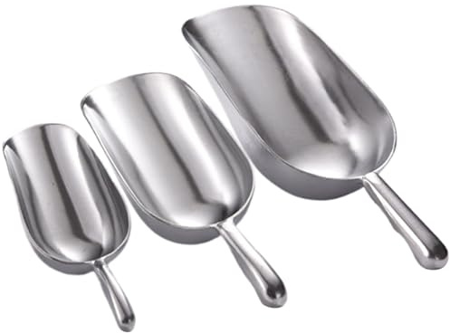 Isskopa för frys 3 st iskubskopa 6/12/24 oz husdjursmat aluminiumlegering skoper set kök för mat bar fest bröllop